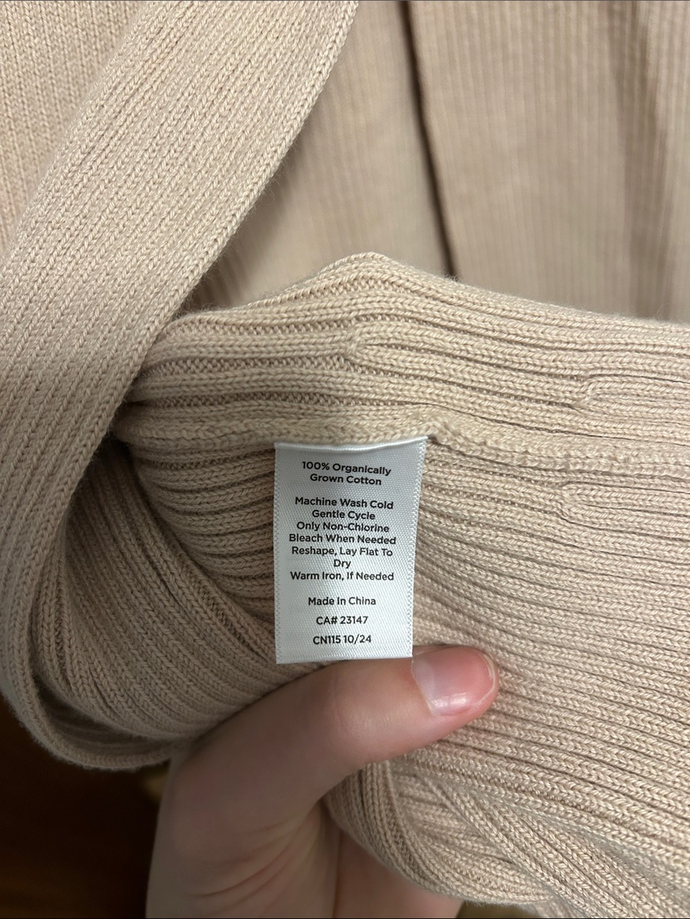 Haven Well WIthin Organic Cotton Knit Sleeveless Sweater Top Beige - Picture 6 of 6